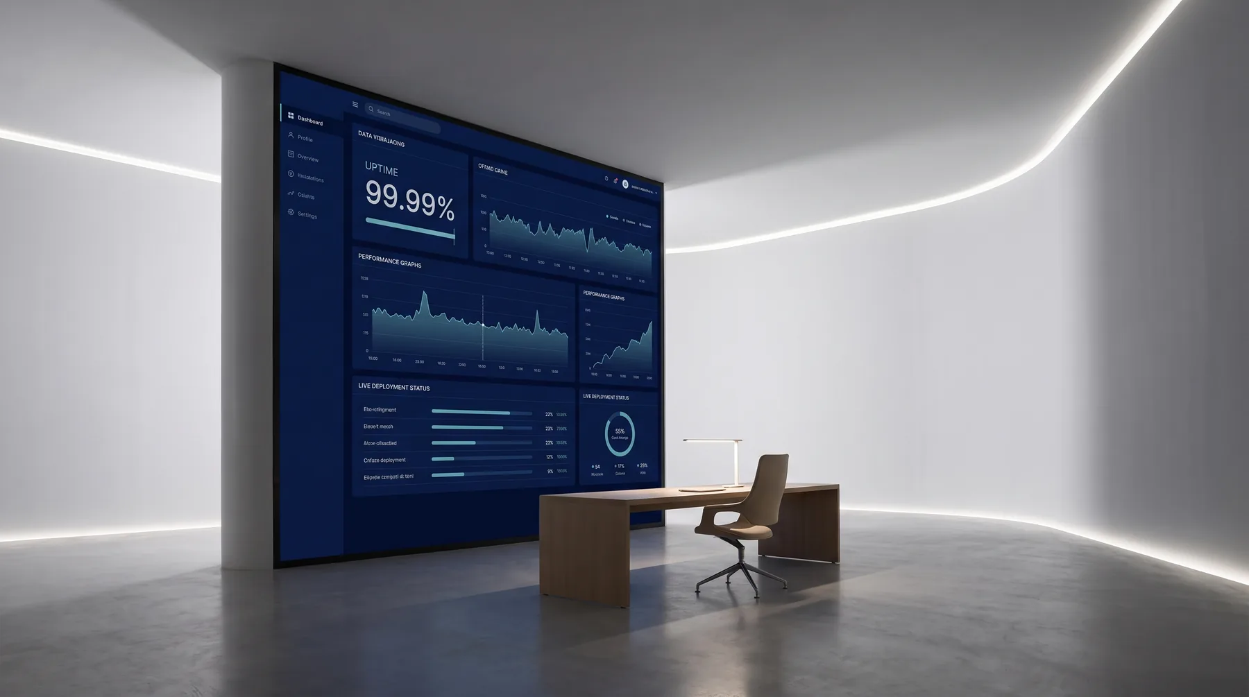 Interfaz visual de sistema conectado y operación en tiempo real